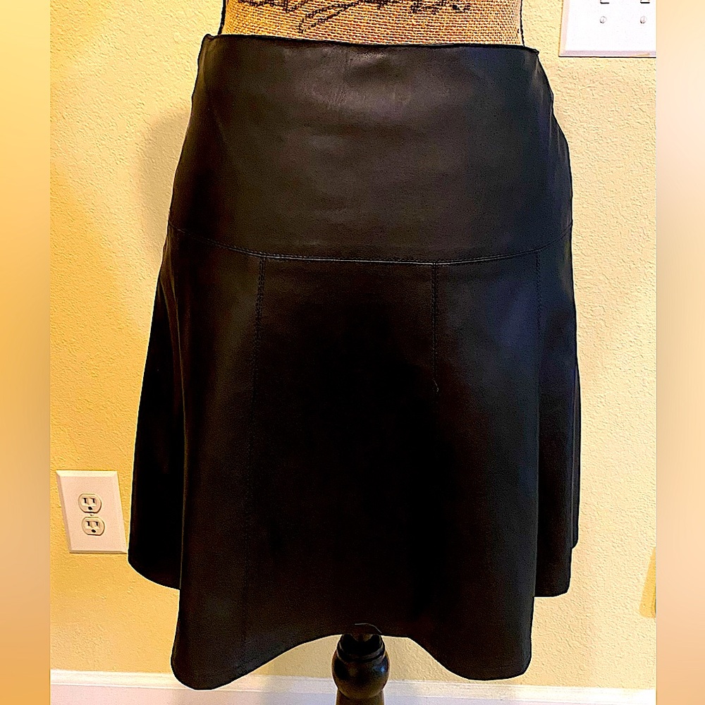 Ann Taylor Black Vegan Leather Skirt
